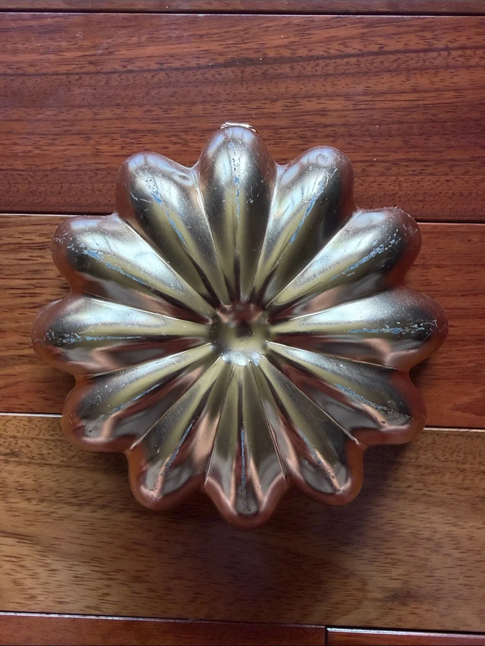 Copper Fluted Mold Vintage Bakeware Cottagecore Country Farmhouse Decor Wallart